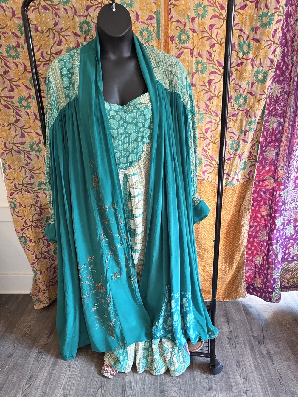 Boho Unicorn Tuxedo Crossroads Overalls & Utopia Duster By Kantha Bae In Teal
